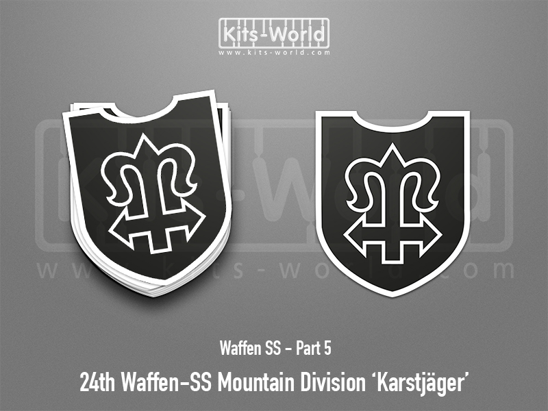 Kitsworld SAV Sticker - Waffen SS - 24th Waffen-SS Mountain Division ‘Karstjäger’ W:83mm x H:100mm 